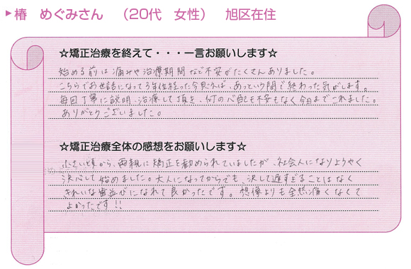患者さまの声