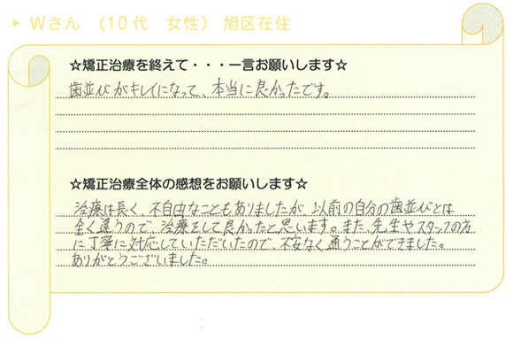 患者さまの声